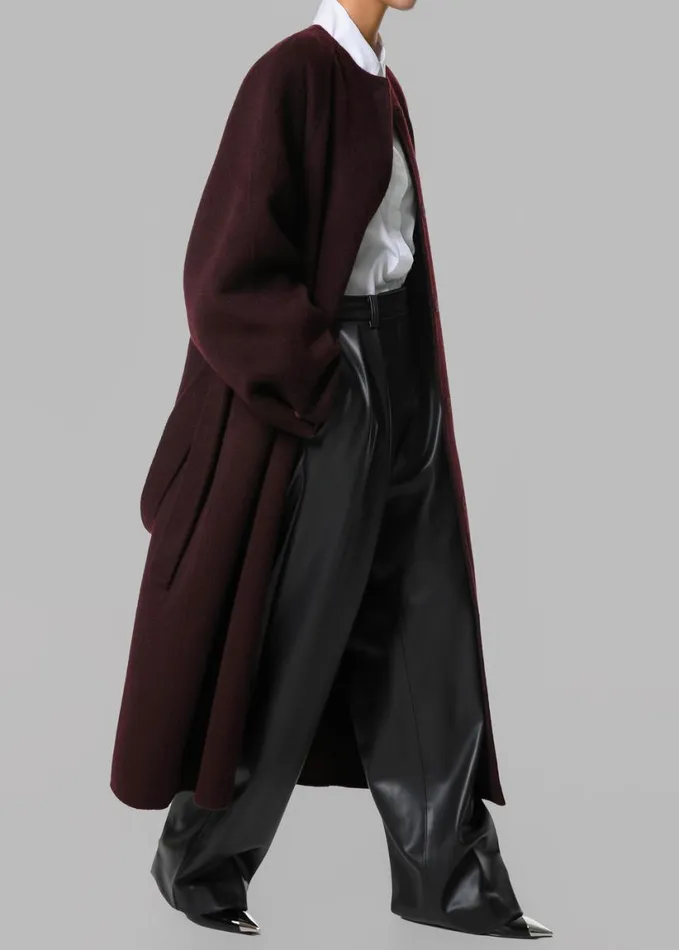 Clothing Women The Frankie Shop Leon Wool Coat 8211 Burgundy