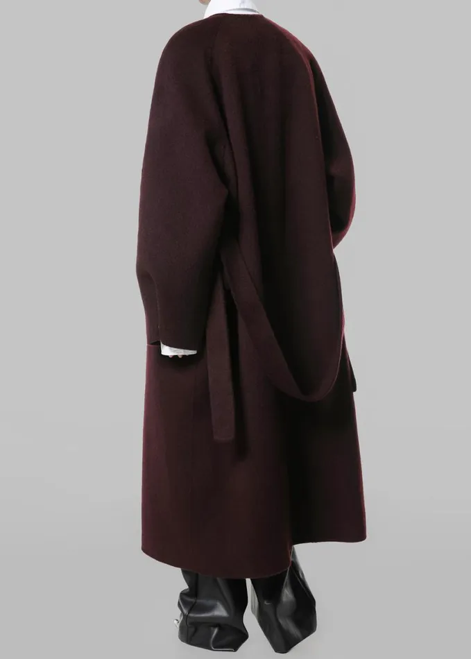 Clothing Women The Frankie Shop Leon Wool Coat 8211 Burgundy