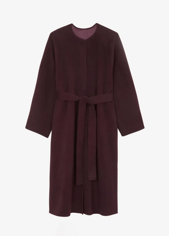 Clothing Women The Frankie Shop Leon Wool Coat 8211 Burgundy