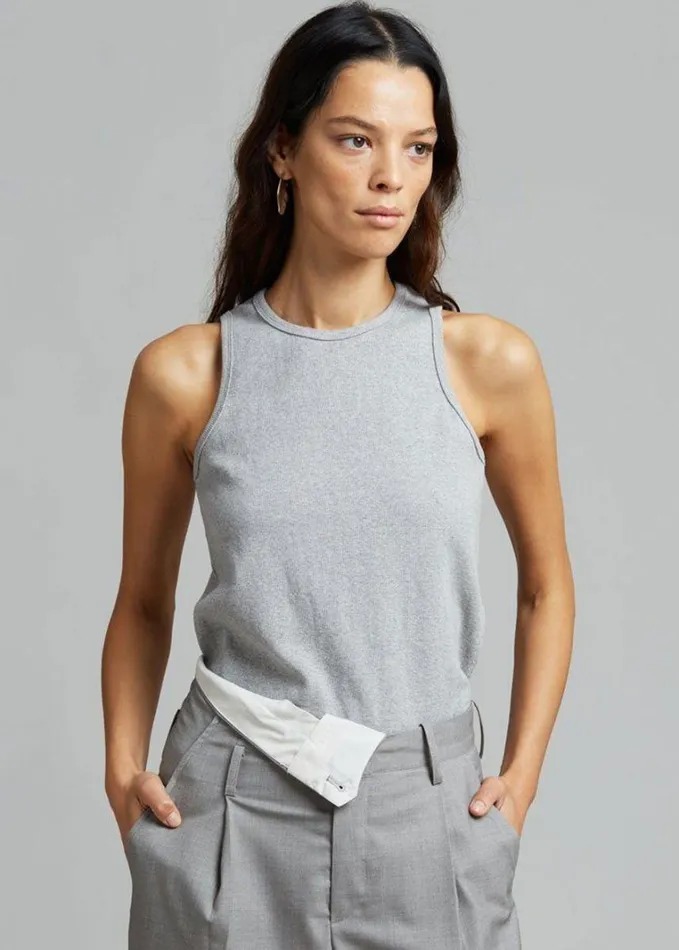 Clothing Women The Frankie Shop Liko Tank 8211 Heather Grey