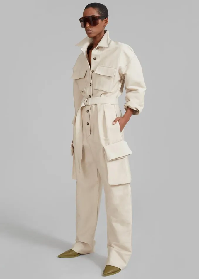 Clothing Women The Frankie Shop Linda Jumpsuit 8211 Light Beige