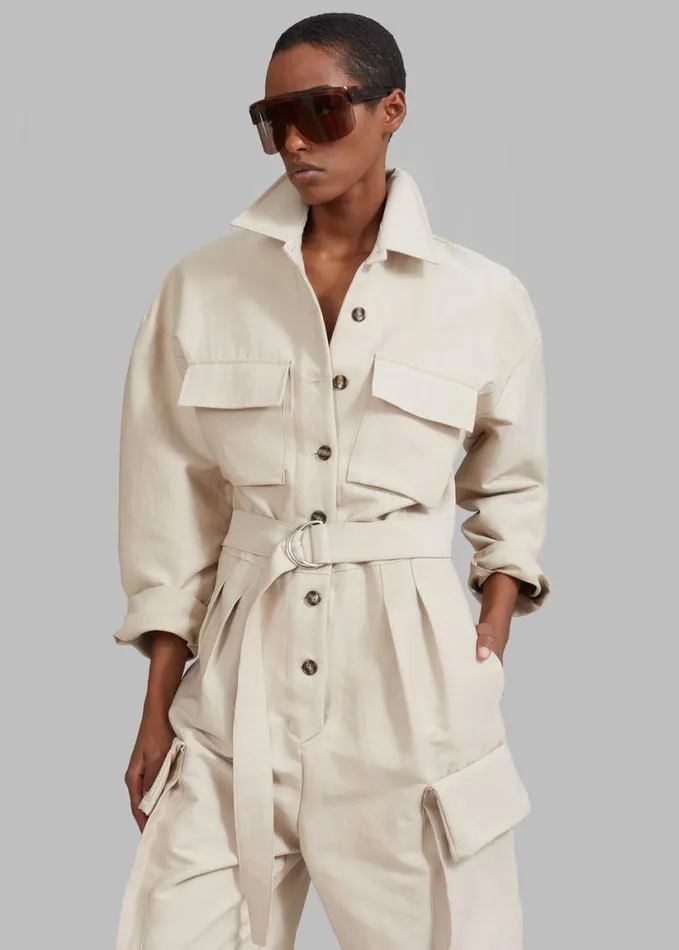 Clothing Women The Frankie Shop Linda Jumpsuit 8211 Light Beige