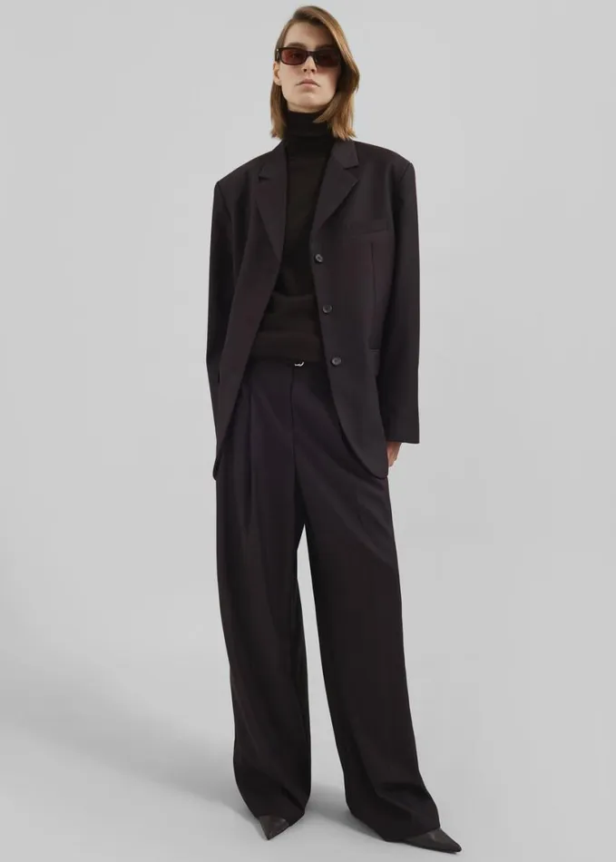 Clothing Women The Frankie Shop Loma Pintuck Trousers 8211 Brown