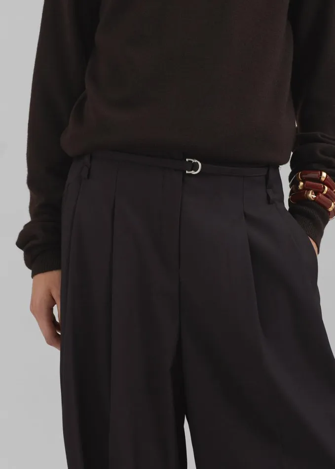 Clothing Women The Frankie Shop Loma Pintuck Trousers 8211 Brown