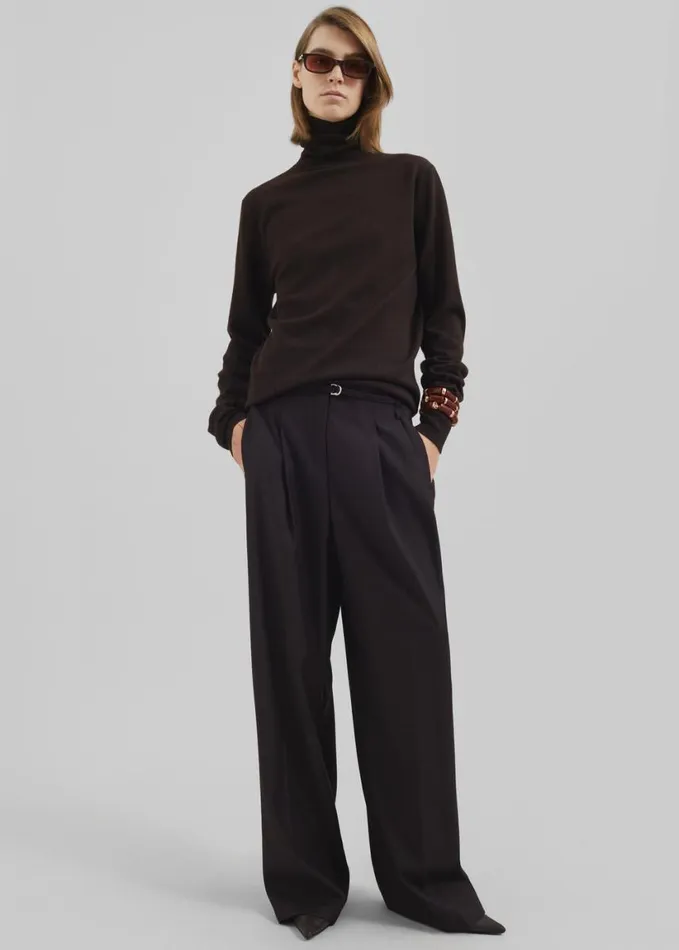 Clothing Women The Frankie Shop Loma Pintuck Trousers 8211 Brown
