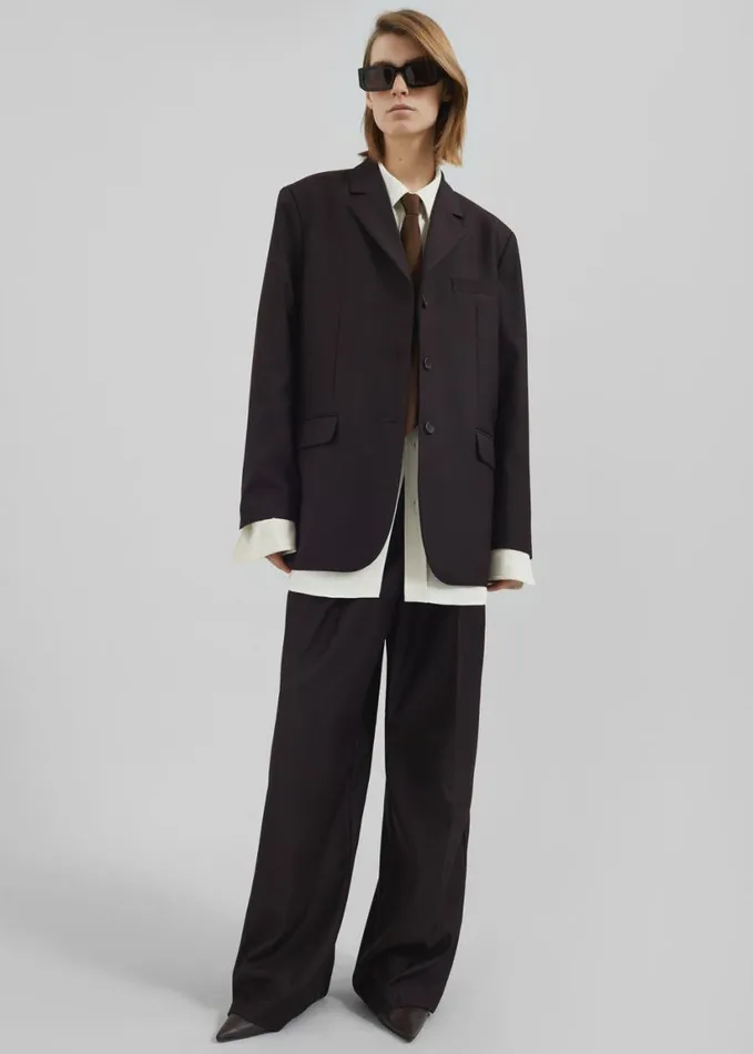 Clothing Women The Frankie Shop Loma Pintuck Trousers 8211 Brown