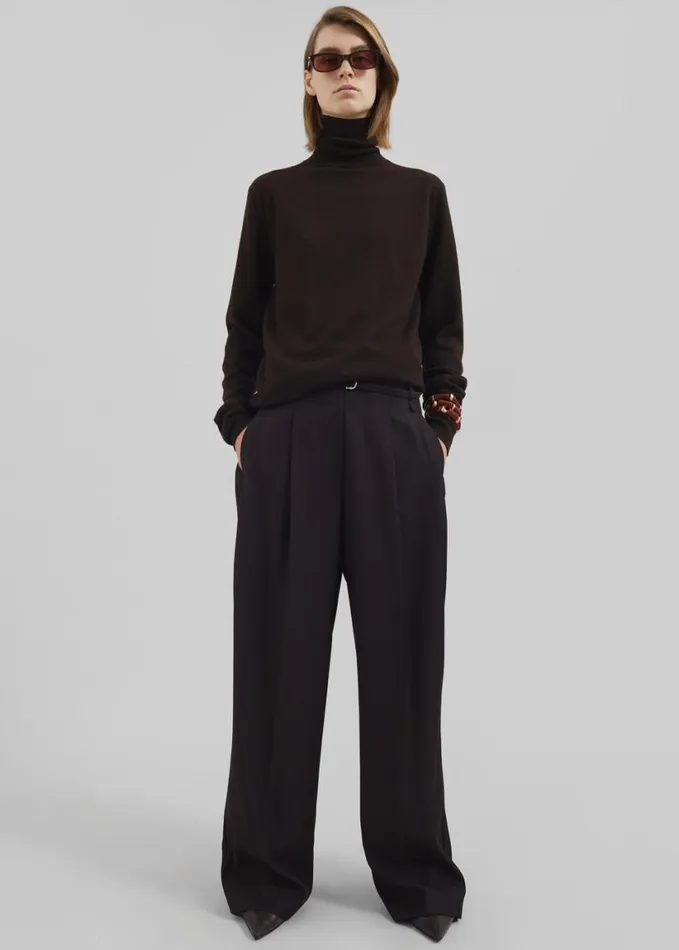Clothing Women The Frankie Shop Loma Pintuck Trousers 8211 Brown