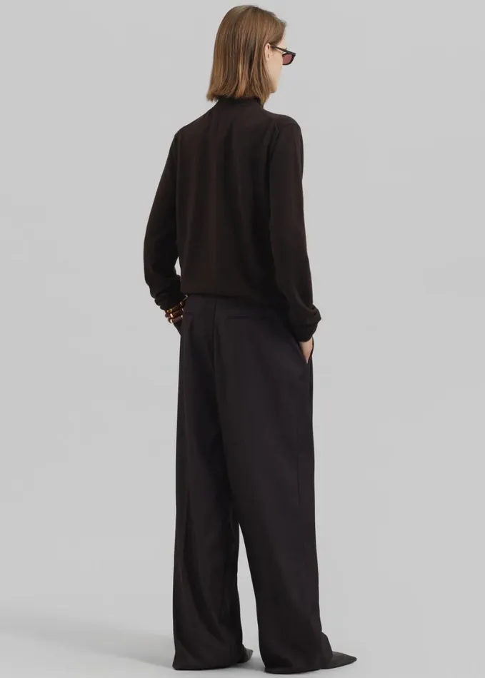 Clothing Women The Frankie Shop Loma Pintuck Trousers 8211 Brown
