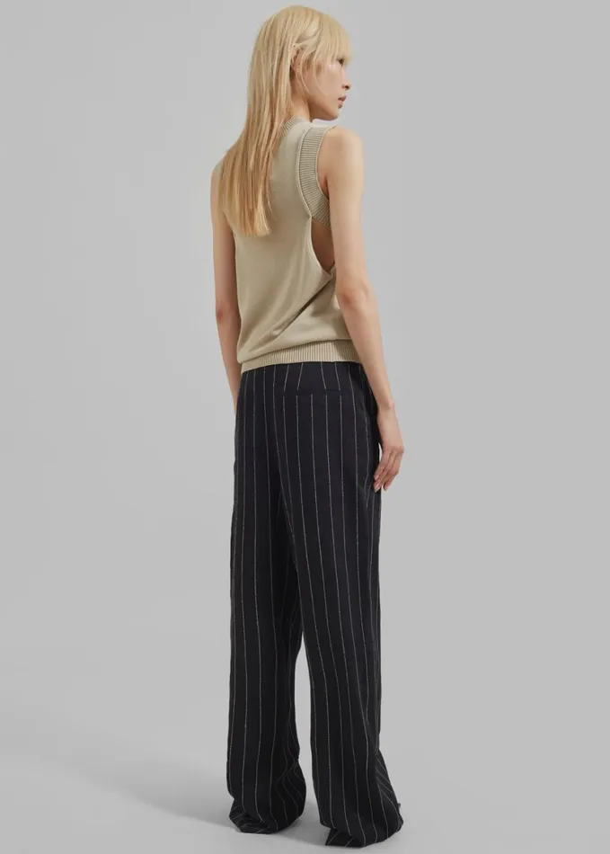 Clothing Women The Frankie Shop Loulou Studio Enyo Pants 8211 BlackIvory