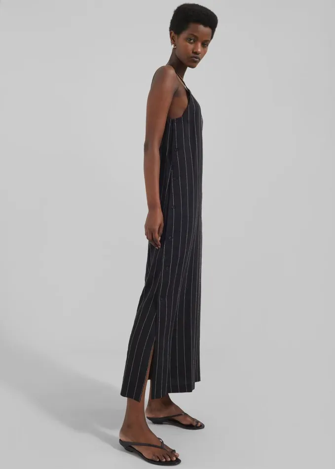 Clothing Women The Frankie Shop Loulou Studio Etta Dress 8211 BlackIvory