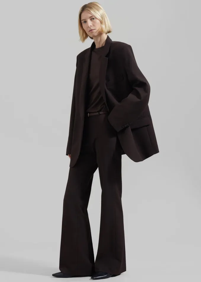 Clothing Women The Frankie Shop Lyra Flared Pants 8211 Brown