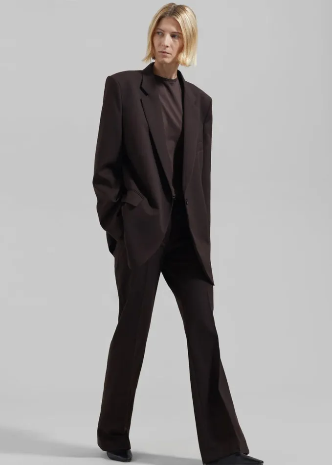 Clothing Women The Frankie Shop Lyra Flared Pants 8211 Brown