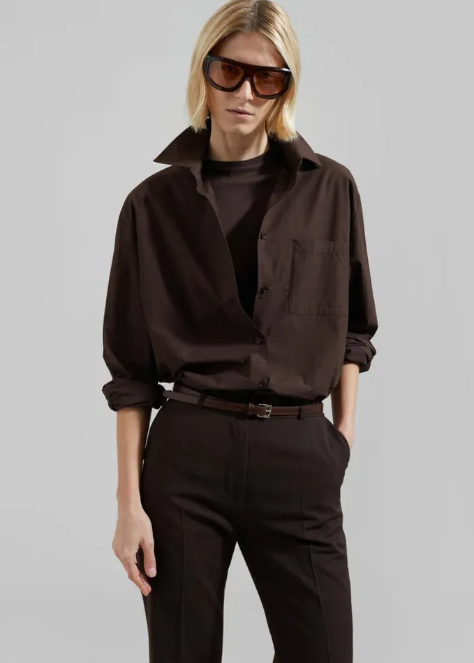 Clothing Women The Frankie Shop Lyra Flared Pants 8211 Brown