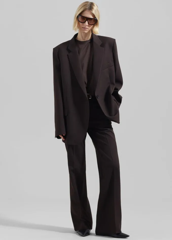Clothing Women The Frankie Shop Lyra Flared Pants 8211 Brown