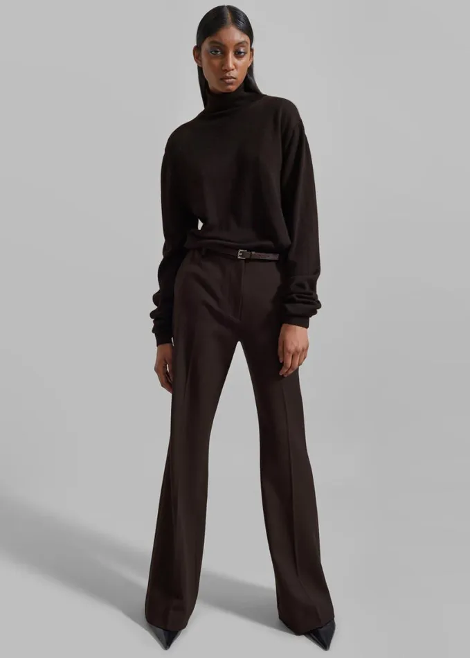 Clothing Women The Frankie Shop Lyra Flared Pants 8211 Brown
