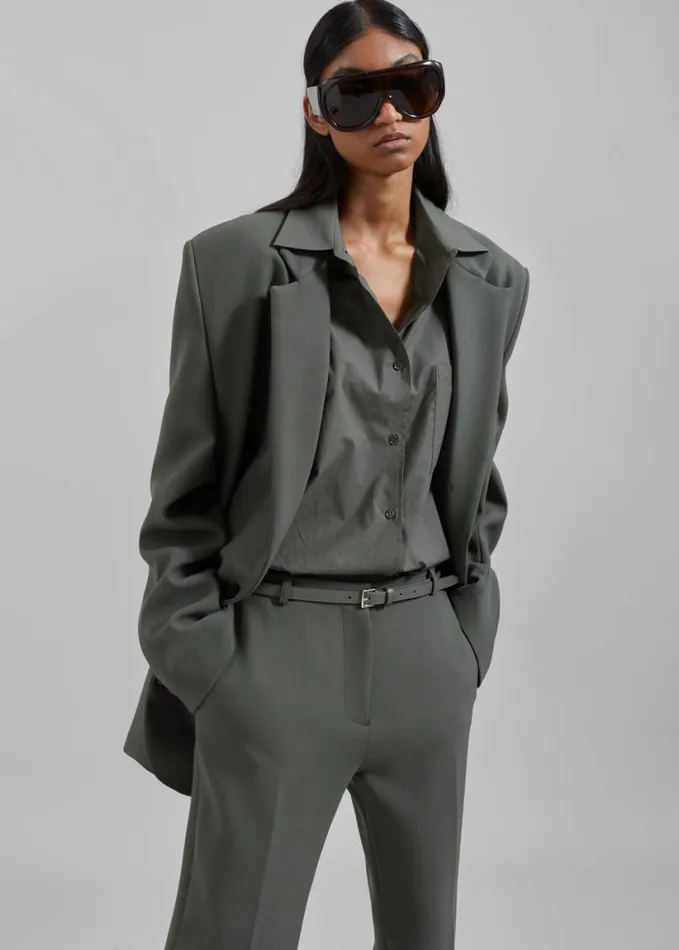 Clothing Women The Frankie Shop Lyra Flared Pants 8211 Light Khaki