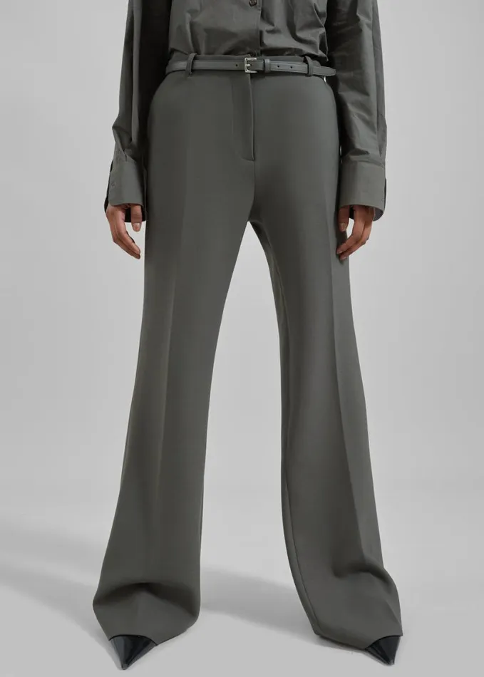Clothing Women The Frankie Shop Lyra Flared Pants 8211 Light Khaki