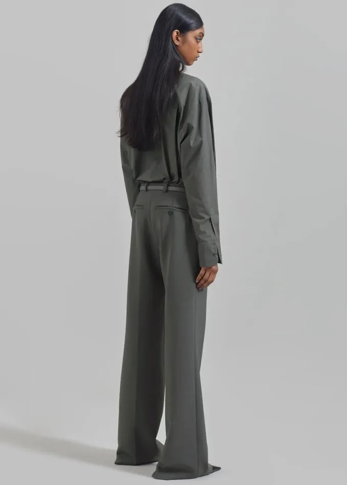 Clothing Women The Frankie Shop Lyra Flared Pants 8211 Light Khaki