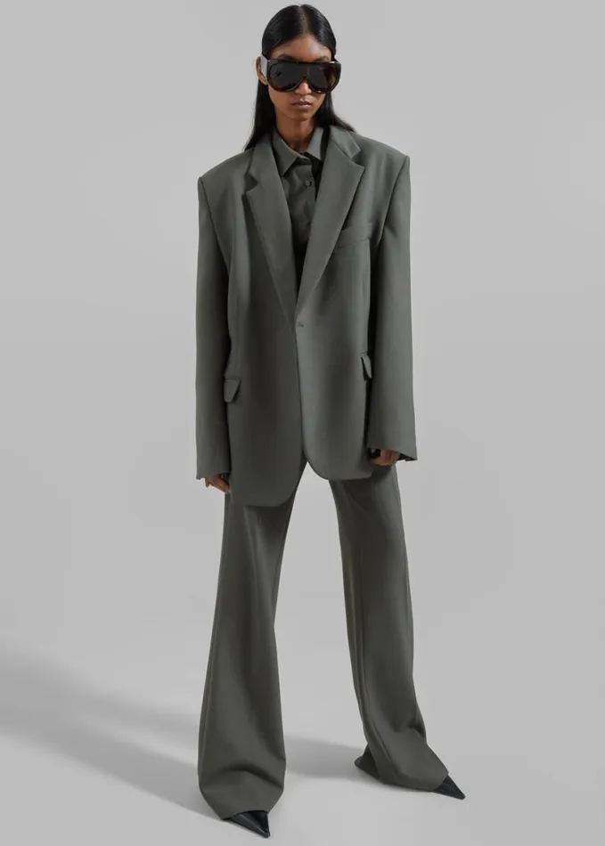 Clothing Women The Frankie Shop Lyra Oversized Blazer 8211 Light Khaki