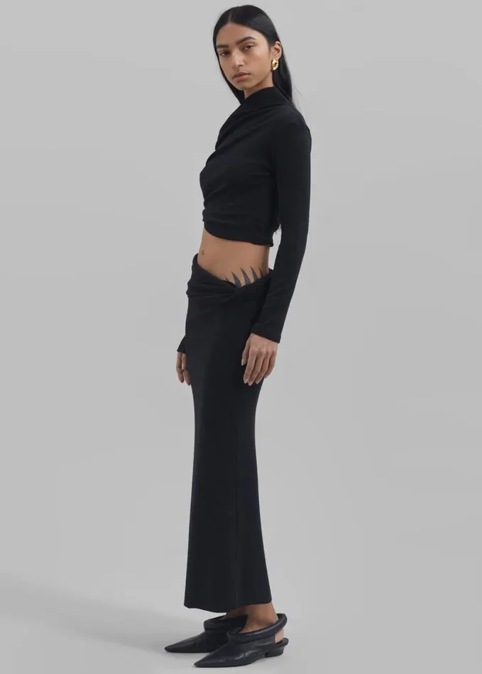 Clothing Women The Frankie Shop Margot Asymmetric Skirt 8211 Black