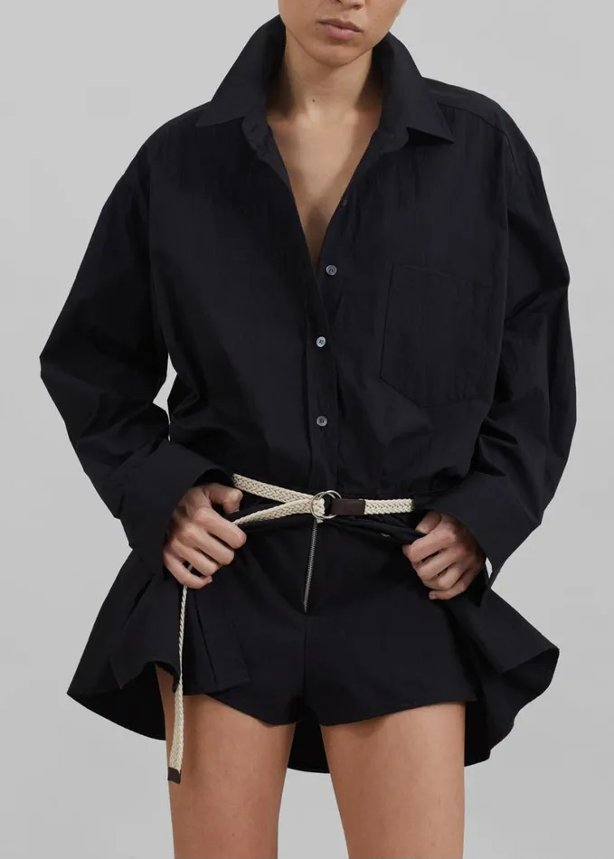 Clothing Women The Frankie Shop Matty Belted Dress 8211 Black