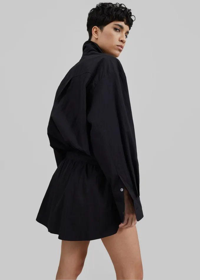 Clothing Women The Frankie Shop Matty Belted Dress 8211 Black