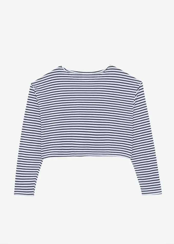 Clothing Women The Frankie Shop Neha Cropped Top 8211 Navy Stripe