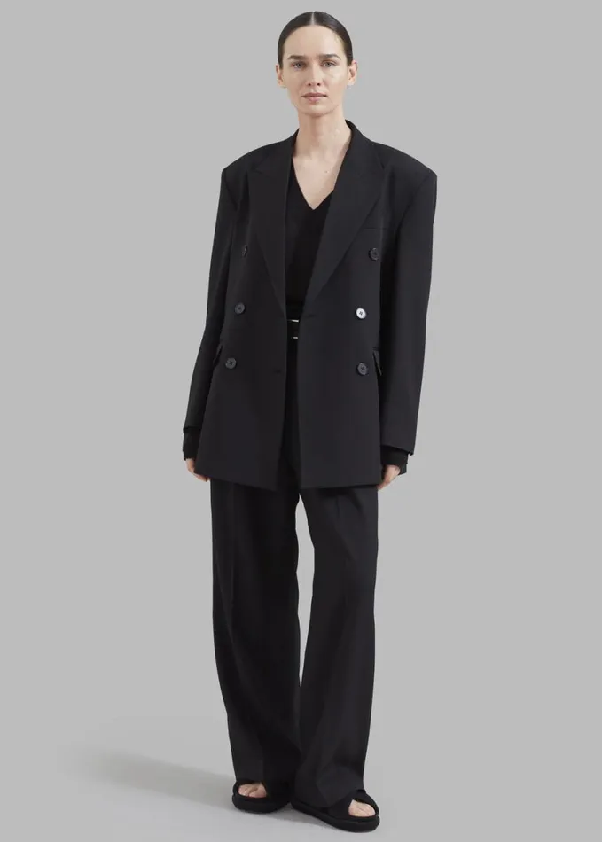Clothing Women The Frankie Shop Nessi Double Breasted Blazer 8211 Black