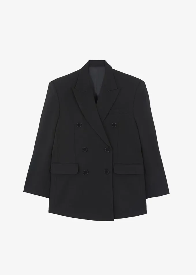 Clothing Women The Frankie Shop Nessi Double Breasted Blazer 8211 Black