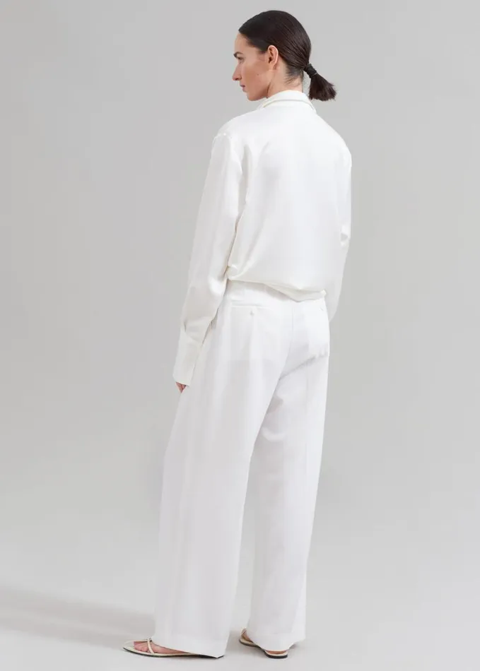 Clothing Women The Frankie Shop Nessi Pintuck Trousers 8211 White