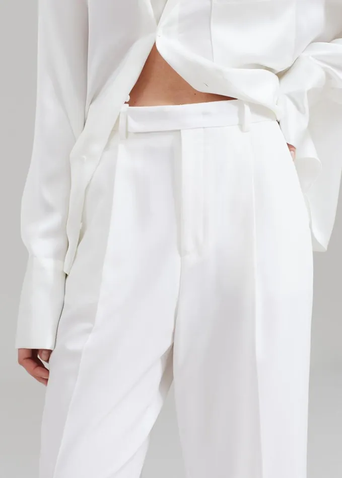 Clothing Women The Frankie Shop Nessi Pintuck Trousers 8211 White