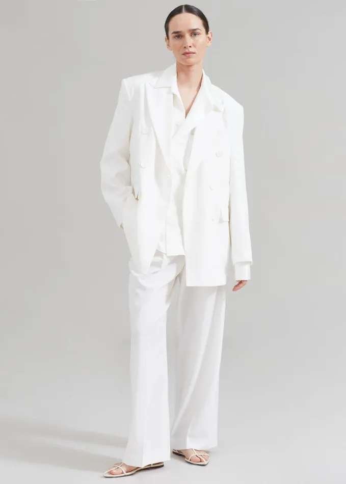 Clothing Women The Frankie Shop Nessi Pintuck Trousers 8211 White