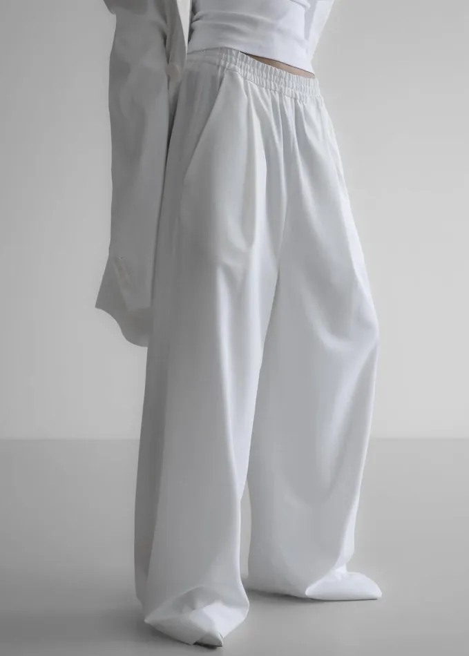 Clothing Women The Frankie Shop Neva Wide Trousers 8211 White