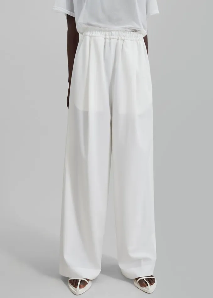 Clothing Women The Frankie Shop Neva Wide Trousers 8211 White