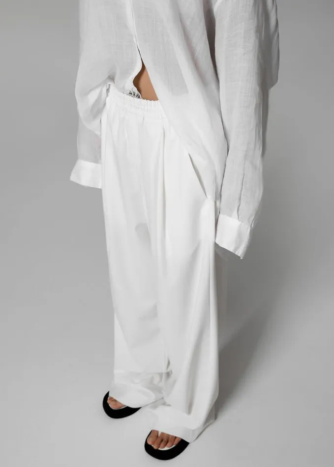 Clothing Women The Frankie Shop Neva Wide Trousers 8211 White