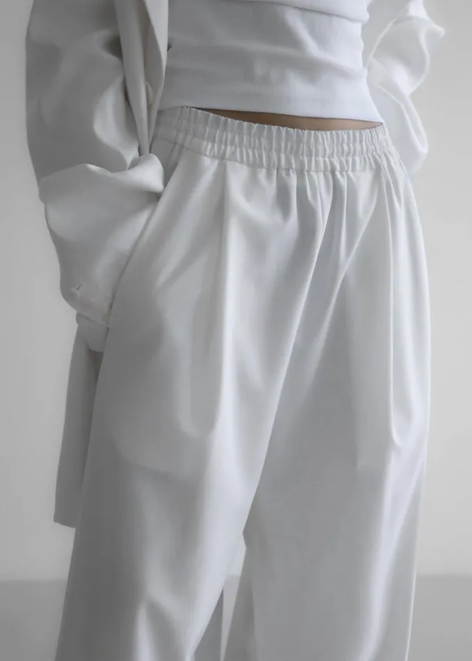 Clothing Women The Frankie Shop Neva Wide Trousers 8211 White