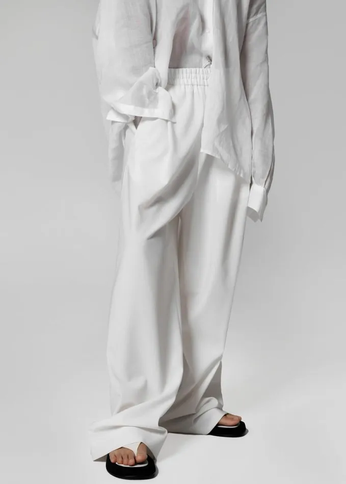 Clothing Women The Frankie Shop Neva Wide Trousers 8211 White