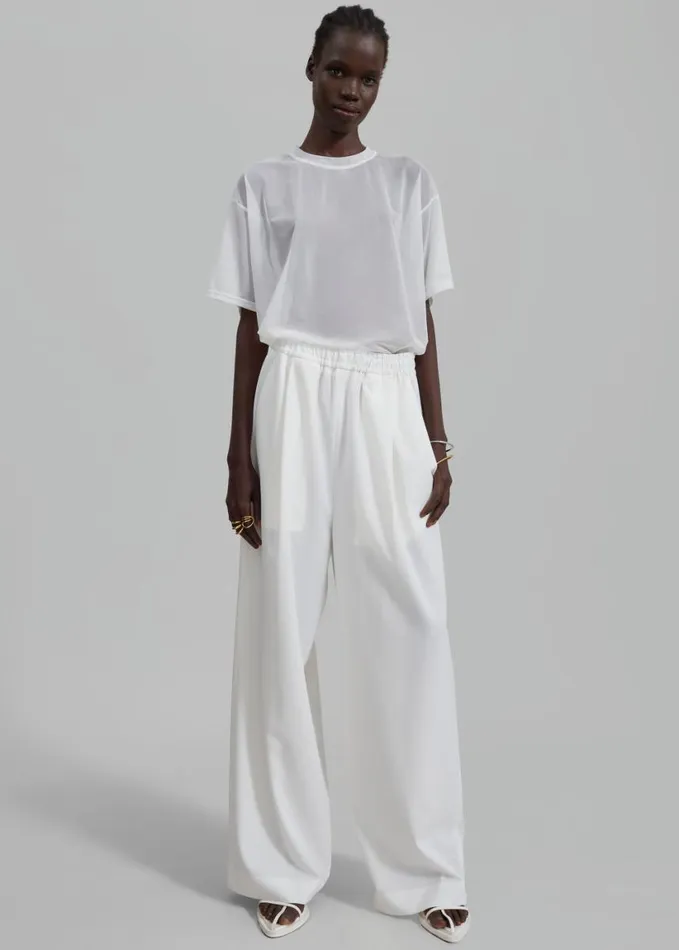 Clothing Women The Frankie Shop Neva Wide Trousers 8211 White