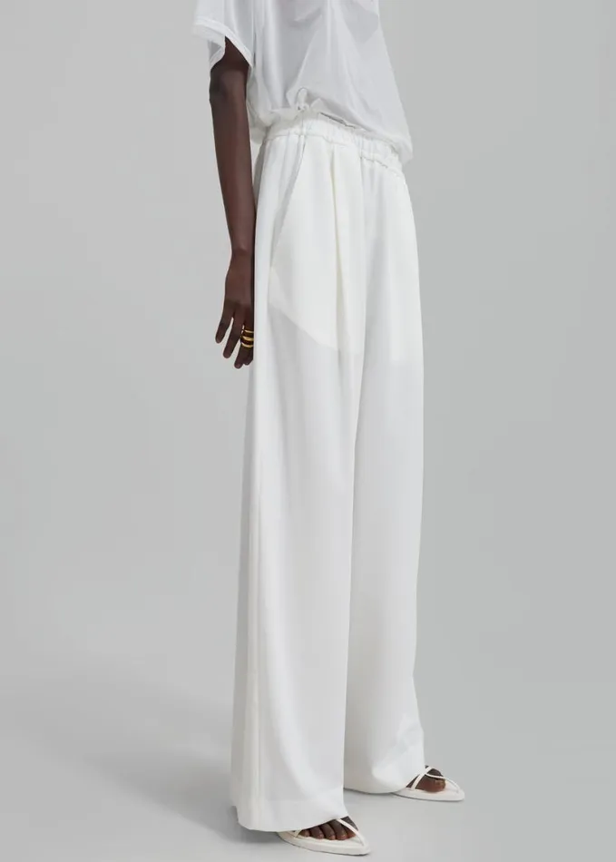 Clothing Women The Frankie Shop Neva Wide Trousers 8211 White