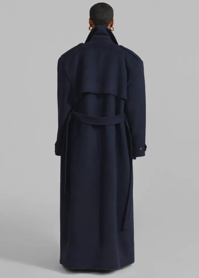 Clothing Women The Frankie Shop Nikola Padded Trench Coat 8211 Navy
