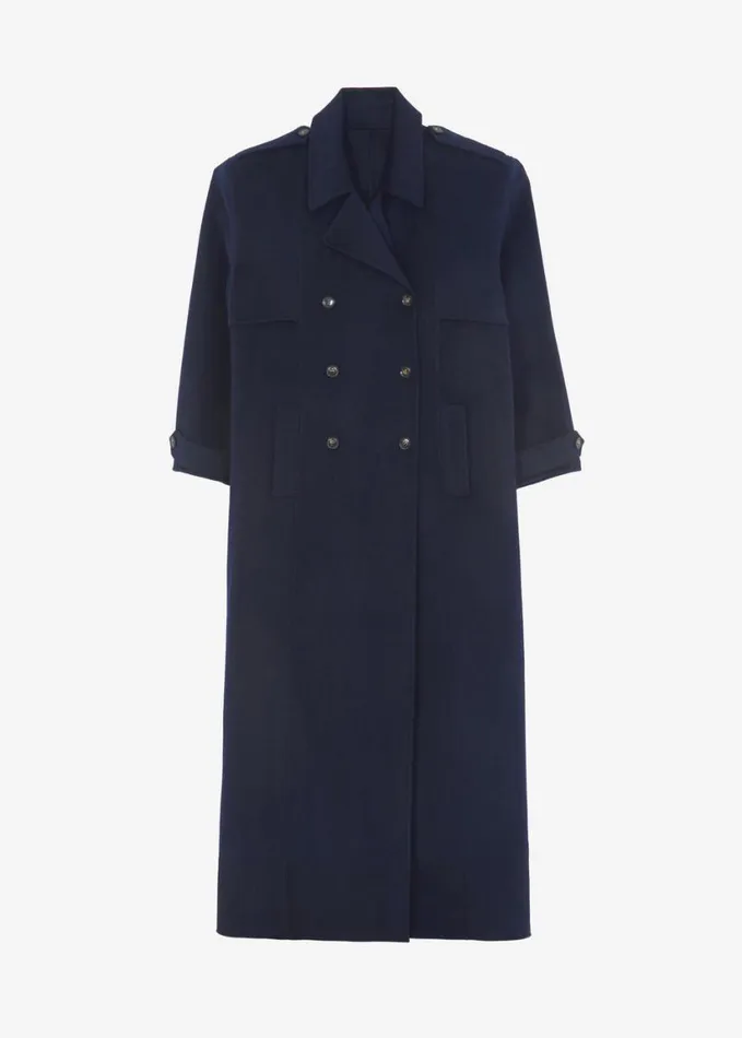 Clothing Women The Frankie Shop Nikola Padded Trench Coat 8211 Navy