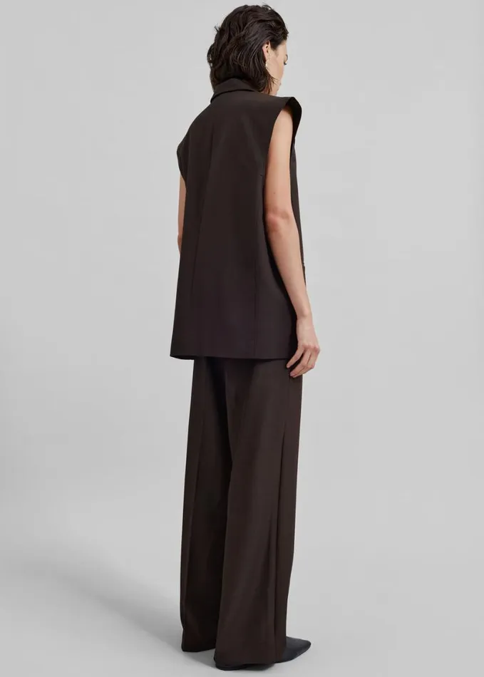 Clothing Women The Frankie Shop Nisha Pintuck Trousers 8211 Brown