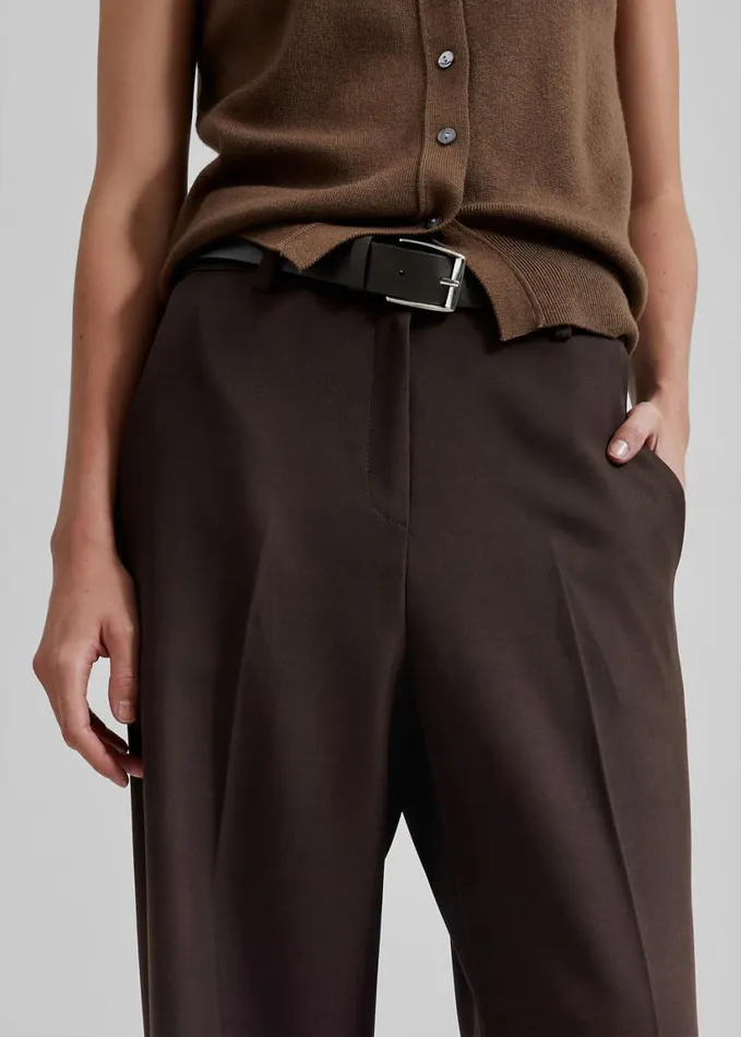 Clothing Women The Frankie Shop Nisha Pintuck Trousers 8211 Brown