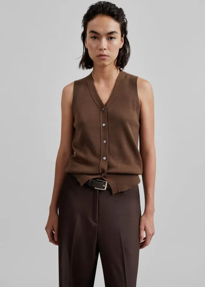 Clothing Women The Frankie Shop Nisha Pintuck Trousers 8211 Brown