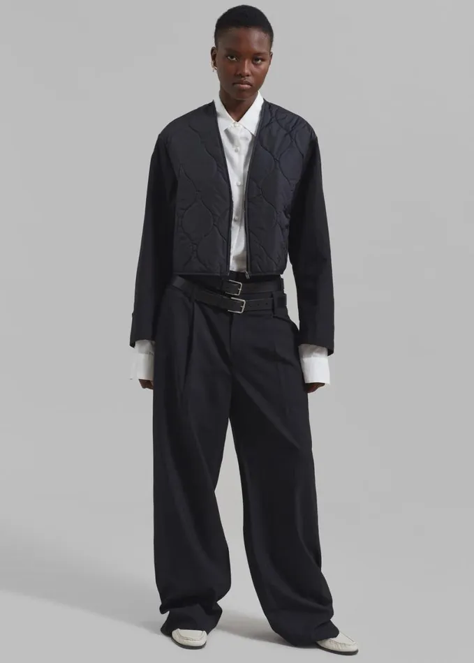 Clothing Women The Frankie Shop Olwen Pintuck Trousers 8211 Black