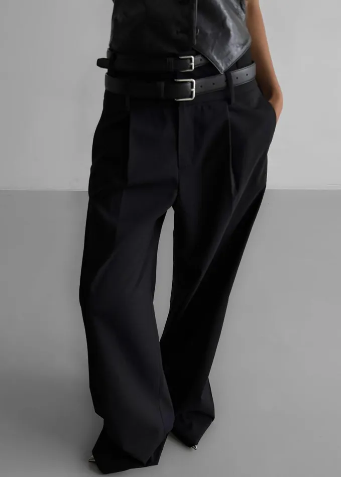 Clothing Women The Frankie Shop Olwen Pintuck Trousers 8211 Black