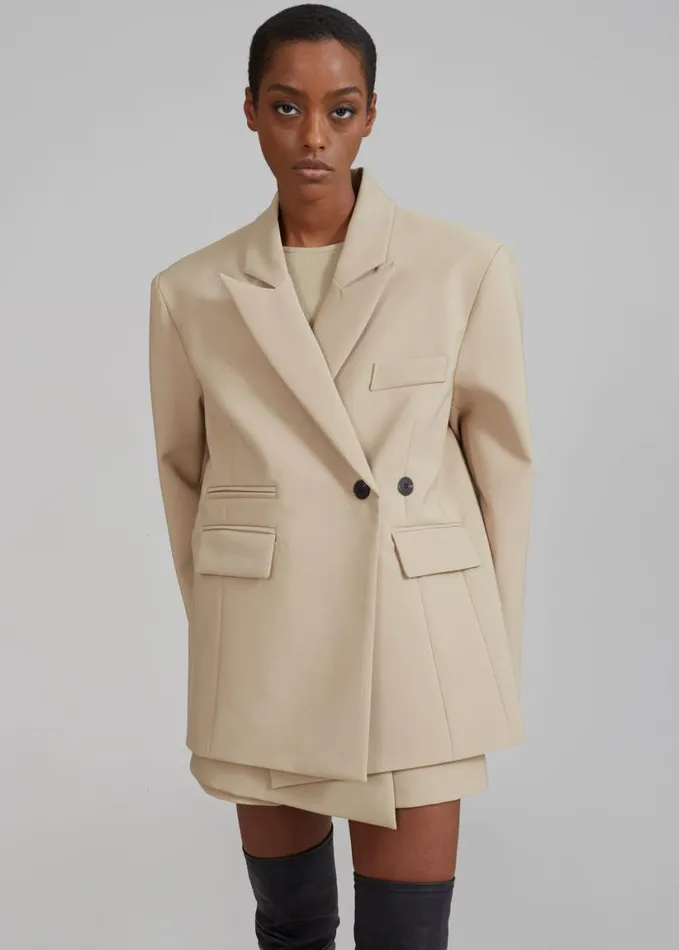 Clothing Women The Frankie Shop Paige Blazer 8211 Beige