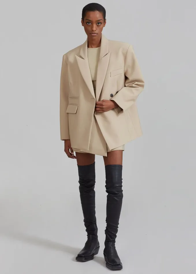 Clothing Women The Frankie Shop Paige Blazer 8211 Beige