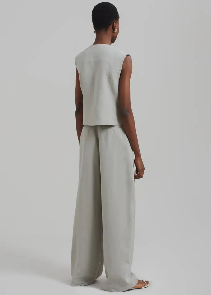 Clothing Women The Frankie Shop Piper Pleated Trousers 8211 Sage