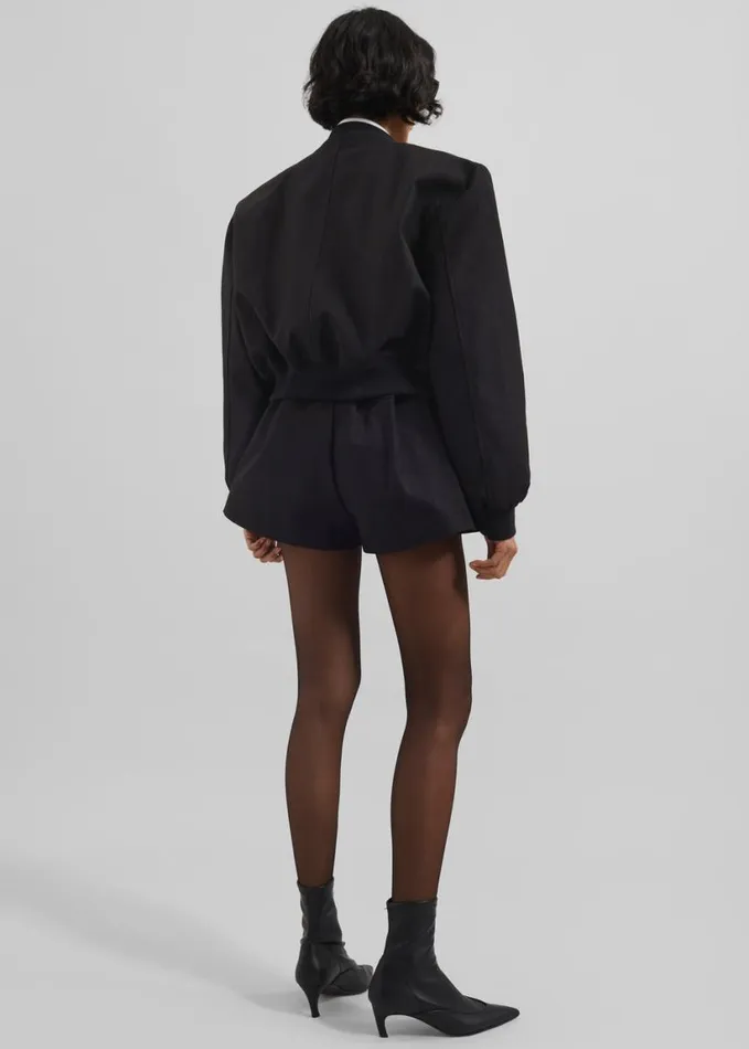 Clothing Women The Frankie Shop Pomona Crop Bomber Jacket 8211 Black